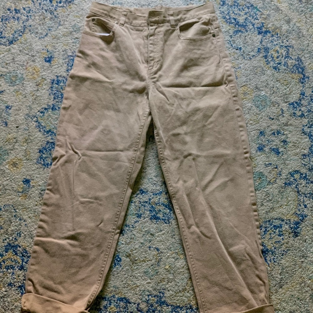 Petite khaki mom jeans